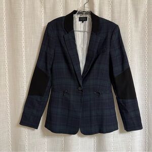Women's Navy Plaid Blazer